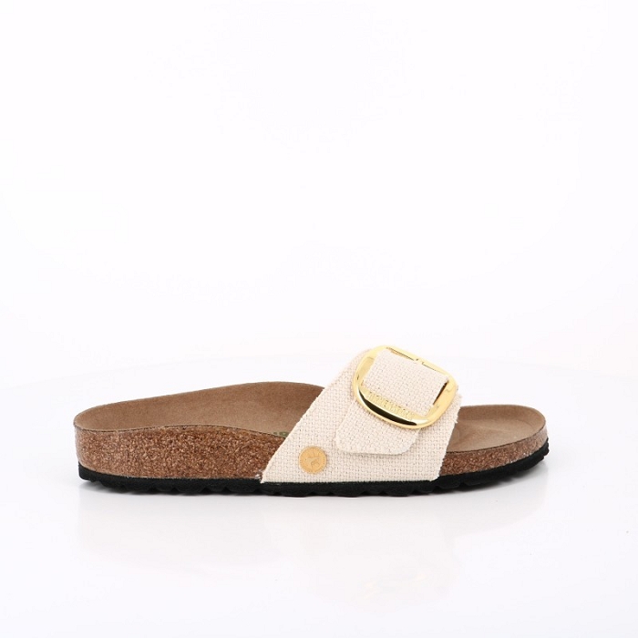Birkenstock chaussures birkenstock madrid big buckle vegan rough canvas eggshell tex 