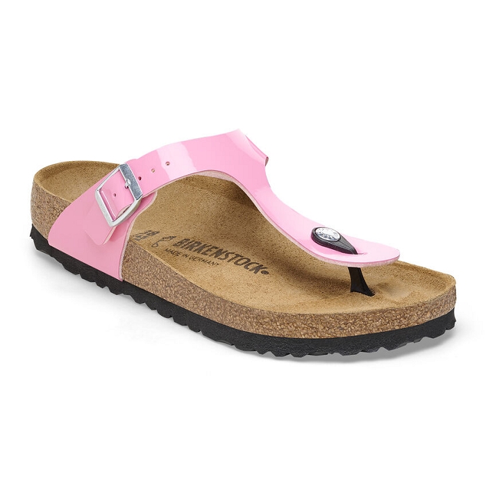 Birkenstock chaussures birkenstock gizeh bf patent candy pink black 