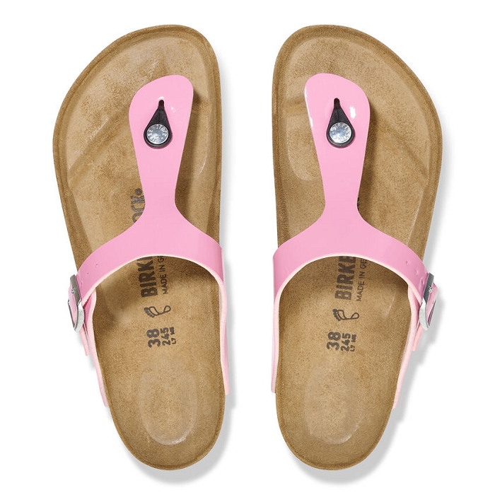 Birkenstock chaussures birkenstock gizeh bf patent candy pink black 9128101_3