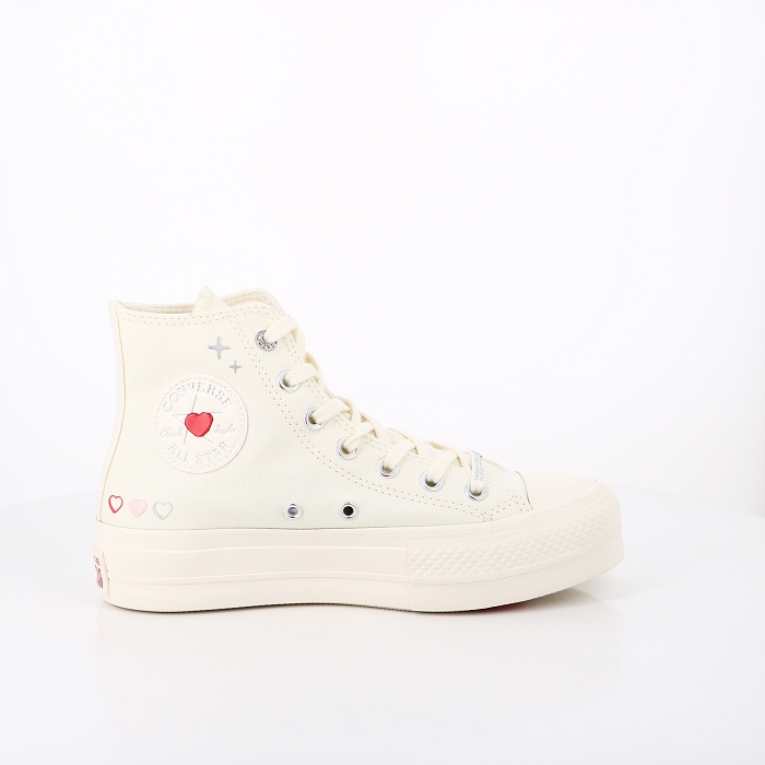 Converse chaussures converse lift platform y2k heart ecru blanc