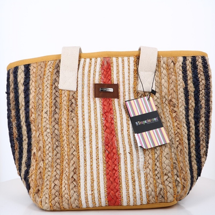 Les tropeziennes famille les tropeziennes sac a main coton jute multico 9137301_2