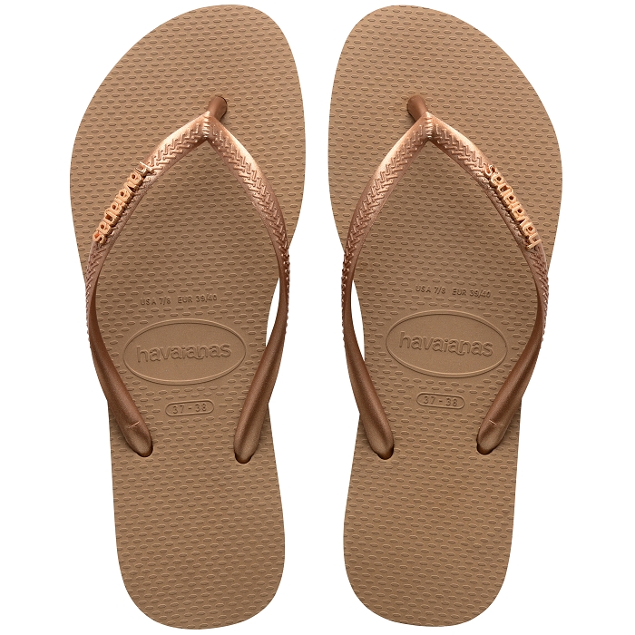 Havaianas chaussures havaianas slim logo metallic rose gold 