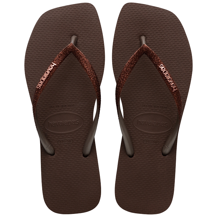 Havaianas chaussures havaianas slim square glitter dark brown 