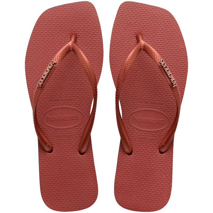 Havaianas chaussures havaianas slim square logo metallic mahogany 