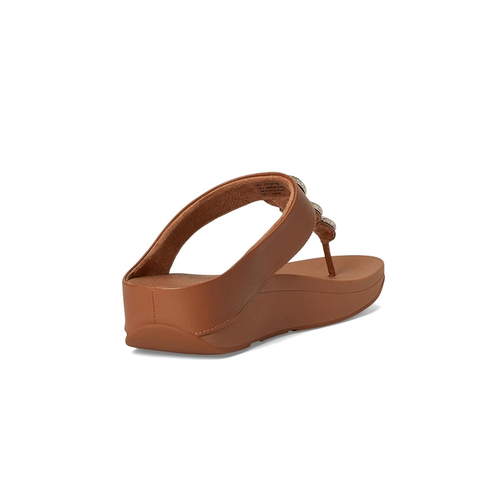 Fitflop famille fitflop fino crystal chain leather toe post sandals deep tan 9170701_3