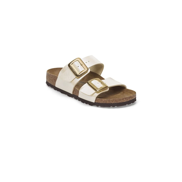 Birkenstock chaussures birkenstock sydney cushion buckle graceful pearl white 