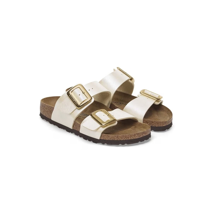 Birkenstock chaussures birkenstock sydney cushion buckle graceful pearl white 9172501_3