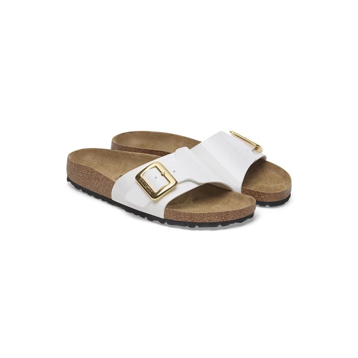Birkenstock chaussures birkenstock catalina cushion buckle patent white 9172601_4