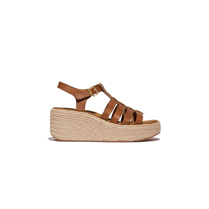 Fitflop chaussures fitflop platfforms espad cuir wedge deep tan 