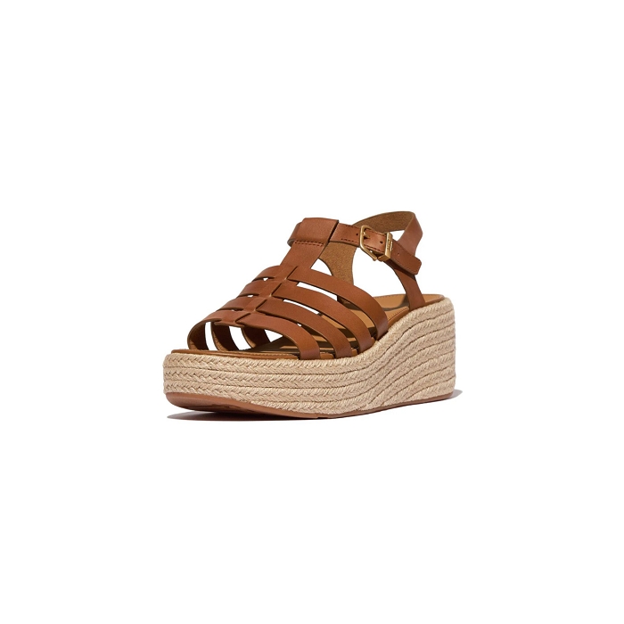 Fitflop chaussures fitflop platfforms espad cuir wedge deep tan 9173501_2