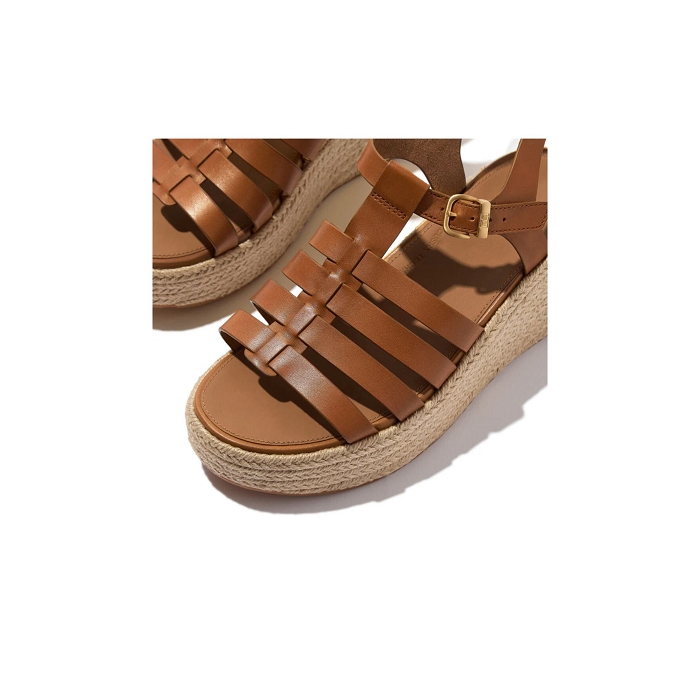 Fitflop chaussures fitflop platfforms espad cuir wedge deep tan 9173501_3