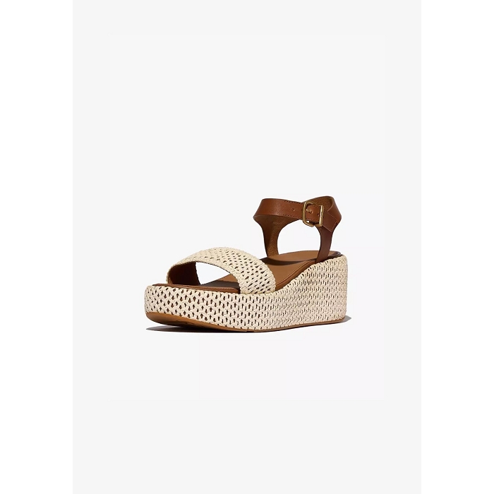 Fitflop chaussures fitflop platfforms cuir wedge deep tan ivoire 9173601_2