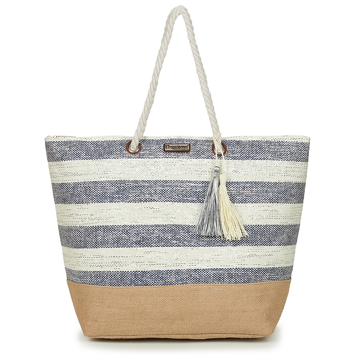 Les tropeziennes accessoires les tropeziennes sac shopping papier marine 