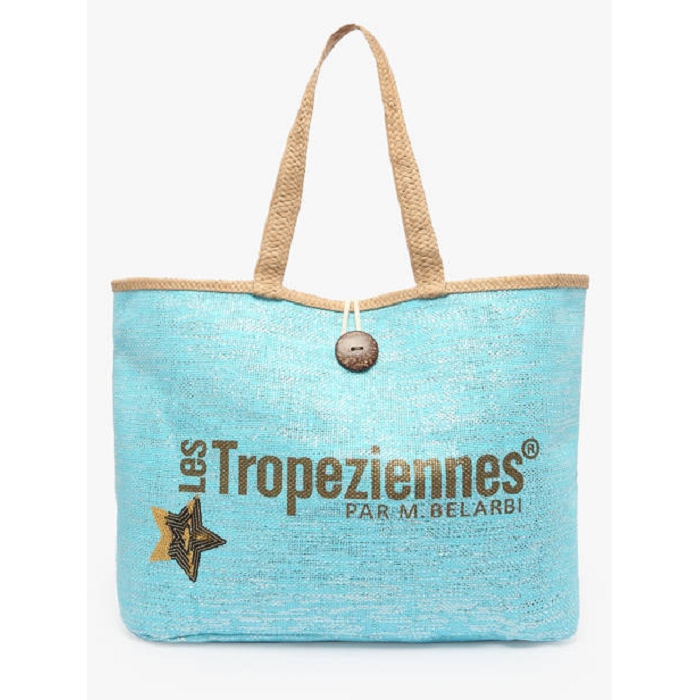 Les tropeziennes accessoires les tropeziennes sac shopping papier turquoise 