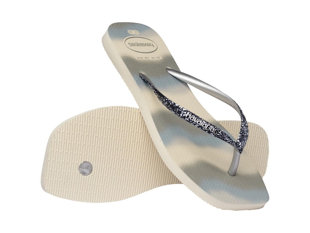 Havaianas chaussures havaianas styleslim square glitter party beige silver metallic 9187701_4