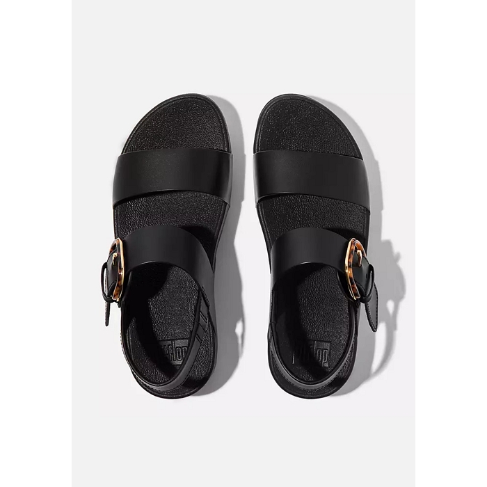 Fitflop famille fitflop lulu resin buckle leather back strap all black 9188901_2