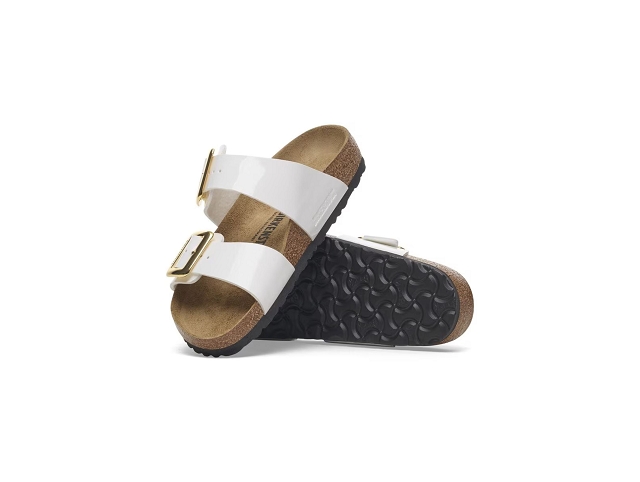 Birkenstock chaussures birkenstock sydney cushion buckle patent white 9189601_3