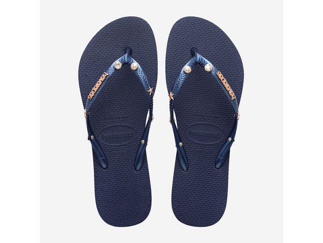 Havaianas chaussures havaianas slim luxury aqua navy blue 