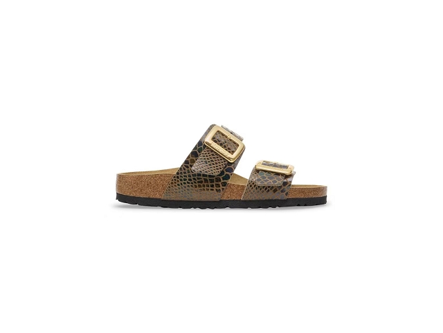 Birkenstock chaussures birkenstock sydney cuhsion buckle shiny snake sage 9194601_2