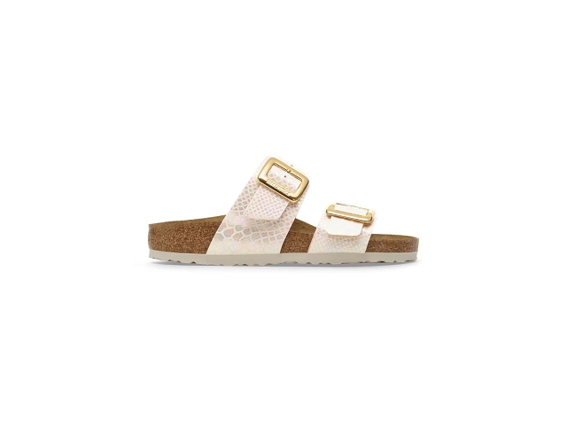Birkenstock chaussures birkenstock sydney cushion buckle shiny snake cream 9196401_2