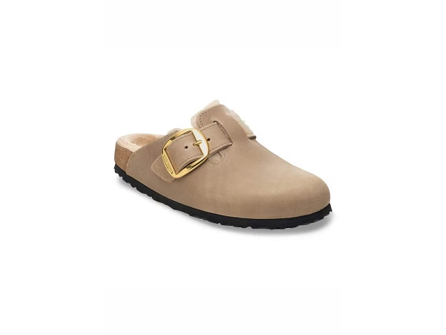 Birkenstock famille birkenstock boston big buckle shearling tabacco brown 