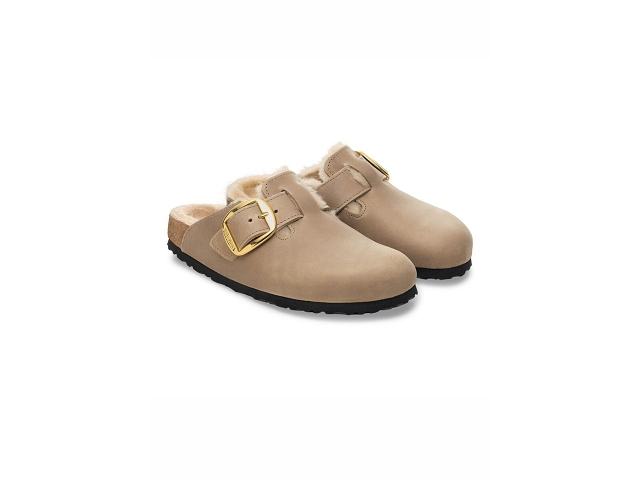 Birkenstock famille birkenstock boston big buckle shearling tabacco brown 9202701_4