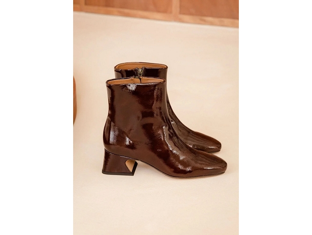 Bobbies famille bobbies eline ganache cuir verni froisse 