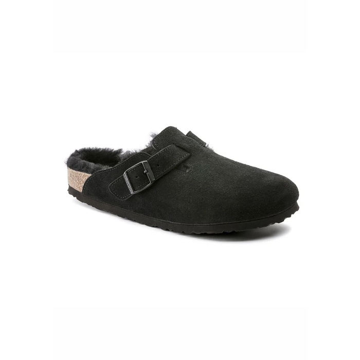 Birkenstock chaussures birkenstock boston shearling shimmer black 