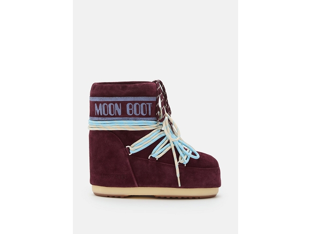 Moon boot famille moon boot icon low suede laces burgundy 