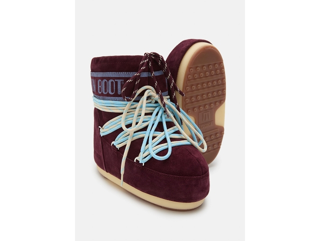 Moon boot famille moon boot icon low suede laces burgundy 9207301_3