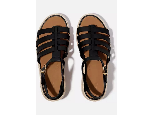 Fitflop chaussures fitflop platform espad leather fisherman wedge sandals black 9215001_2