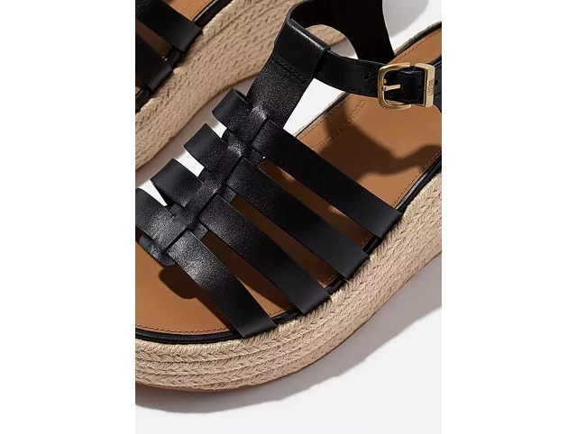 Fitflop chaussures fitflop platform espad leather fisherman wedge sandals black 9215001_4