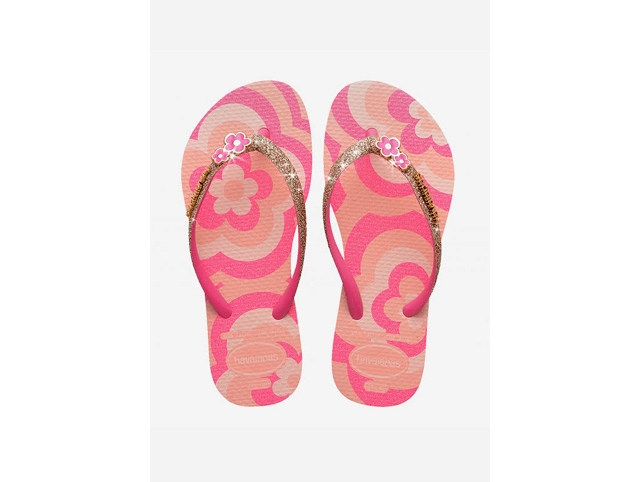 Havaianas chaussures havaianas kids slim glitter trendy blossom pink flux 