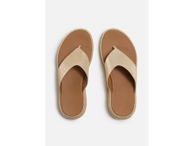 Fitflop chaussures fitflop f mode espadrille shimmersuede toe post platino 9226101_2
