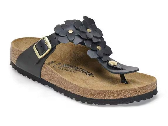 Birkenstock chaussures birkenstock gizeh flower black 