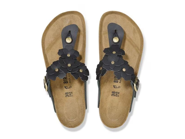 Birkenstock chaussures birkenstock gizeh flower black 9228001_4