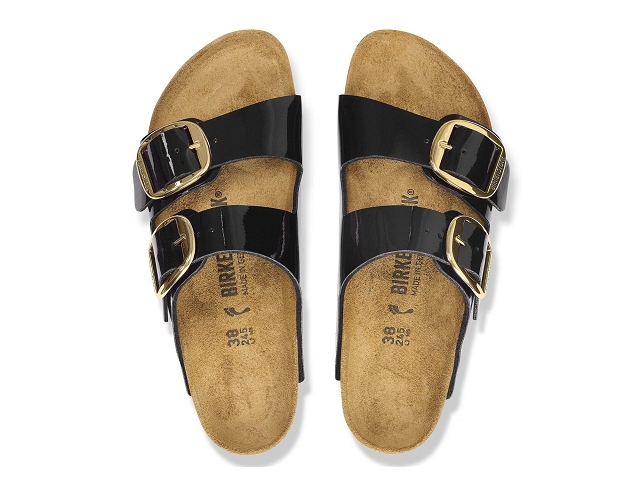 Birkenstock chaussures birkenstock arizona big buckle patent black gold 9228701_2