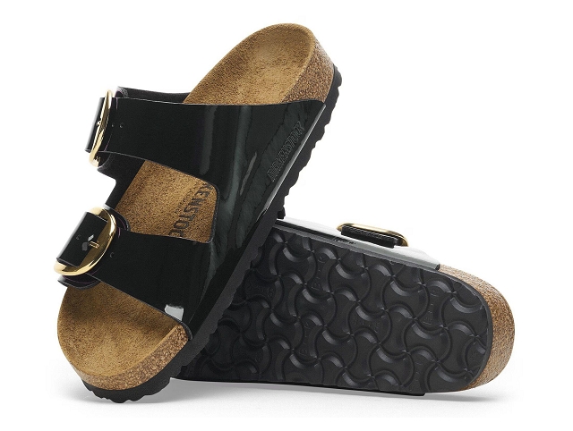 Birkenstock chaussures birkenstock arizona big buckle patent black gold 9228701_4