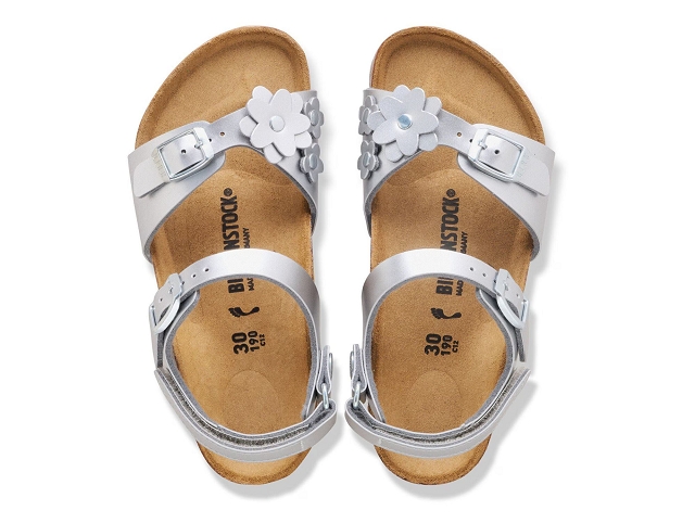 Birkenstock chaussures birkenstock kids rio flowers electric metallic silver 9229501_2