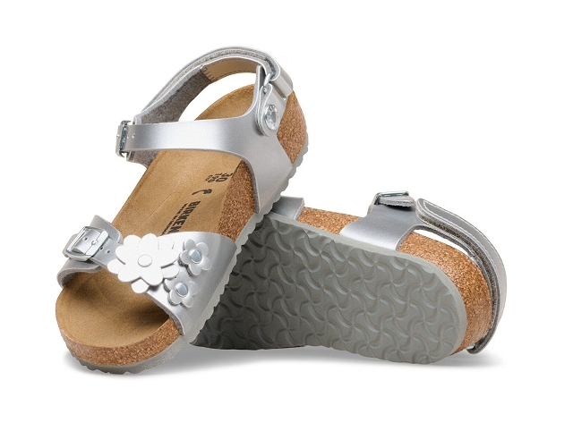 Birkenstock chaussures birkenstock kids rio flowers electric metallic silver 9229501_4