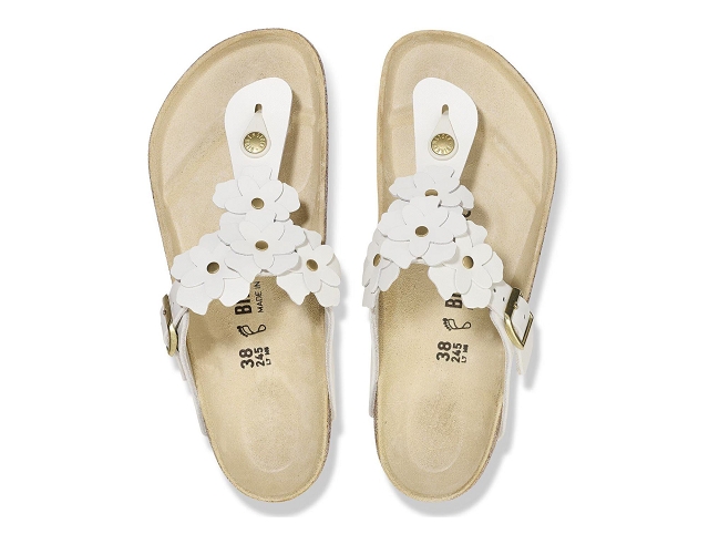 Birkenstock chaussures birkenstock gizeh flowers white 9230501_2