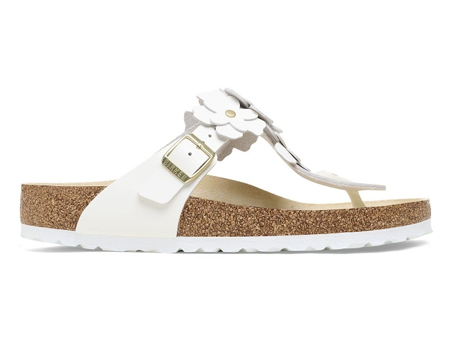 Birkenstock chaussures birkenstock gizeh flowers white 9230501_3