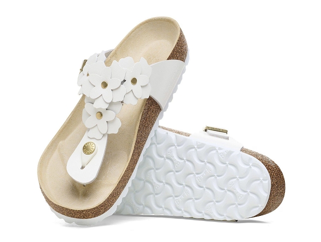 Birkenstock chaussures birkenstock gizeh flowers white 9230501_4