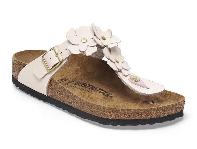 Birkenstock chaussures birkenstock gizeh flowers light rose 