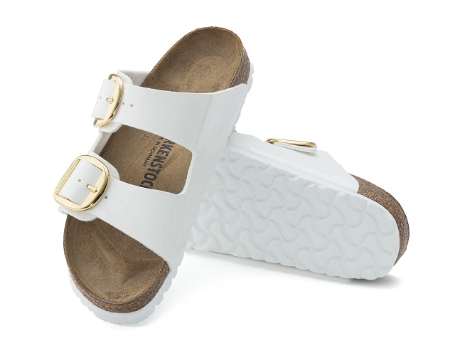 Birkenstock chaussures birkenstock arizona big bucklze patent white 9233201_4
