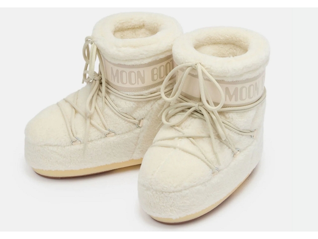 Moon boot chaussures moon boot icon low fleece beige givre 9246901_3