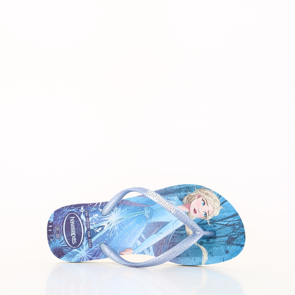Nice Shoes Havaianas havaianas enfant slim frozen white snow snowflakes bleu